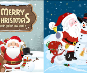 Christmas santa backgrounds set vector