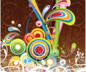 Modern floral art backgrounds vector