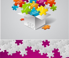 Colored puzzle background vectors art
