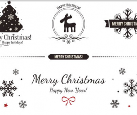 Christmas Decorative labels set vector