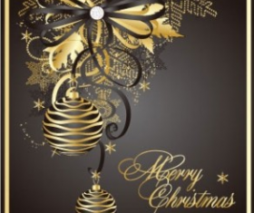 Golden christmas theme vector material