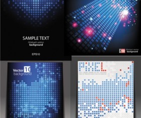 Bright tech background vector set