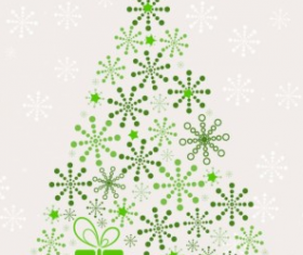 Snowflake christmas tree vectors material