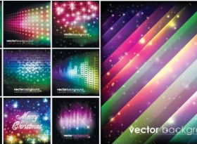 Colorful light art background vector set