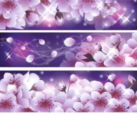 Cherry blossoms banner vectors material