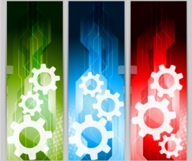 Colorful gear banner vector