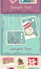 Elegant christmas stamp vector set