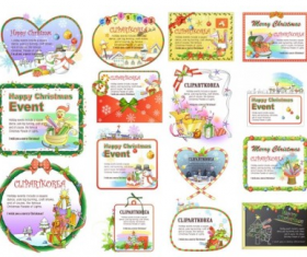 christmas decorations cards vectors material