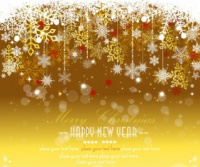 Golden snowflake xmas background  vector