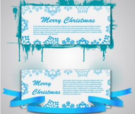 christmas banners with ribbon vector