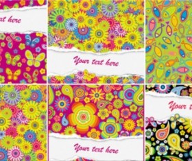 Floral effect with ripped open paper background vector