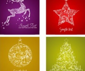 Christmas baubles Cards shiny vector