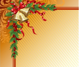 Christmas bell with ribbon backgrounds vector