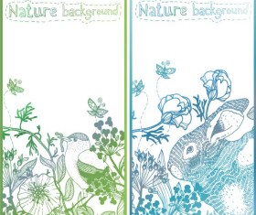 Hand drawn nature background vector graphics