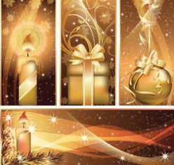 christmas baubles vector banners