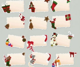 Paper christmas cards creative vector set