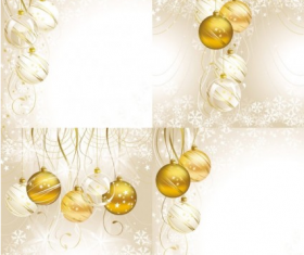 christmas golden baubles vector set