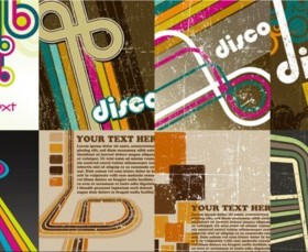 Retro lines background vector set