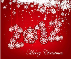Christmas Balls Snowflake Background  vector