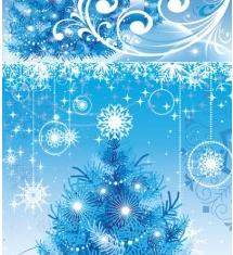 blue christmas background  set vector
