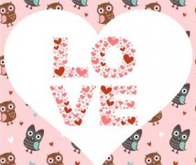 Cute owl decorative background vector