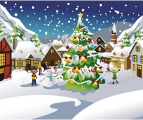 christmas scene illustration  03 vector