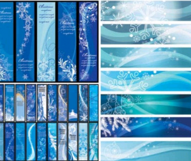 Blue Christmas banners background  vector