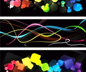 Colorful graphics banners vector