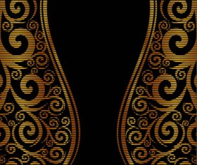 Golden Floral with background vector