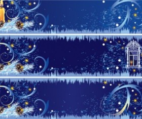 Blue Christmas decoration banner Illustration vector