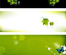 Fresh green leafy banner vector design