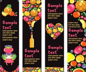 Fruit Vertical banner set vector