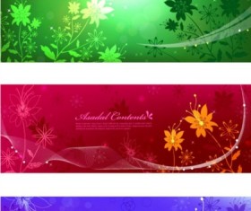 Dream flower banner set vector