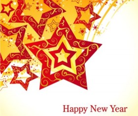 Flash Star New Year card background vector