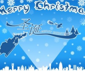 blue christmas design elements background vector