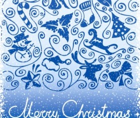 Grunge Christmas decorations background shiny vector