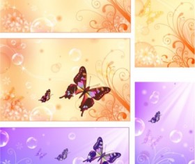 Fantasy design butterflies background vector