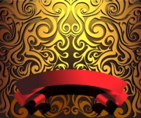 Ornate design background vectors material