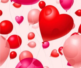 Heart-shaped balloons vector pattern