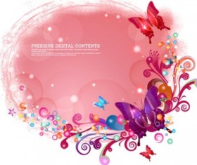 Beautiful butterfly background vector material