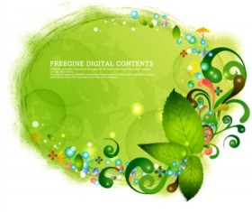 Fresh fantasy green design background vector