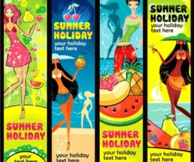 Summer beauty banner set vector