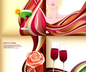beautiful wine and dynamic lines background vector