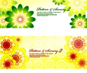 Bright floral banner art vector