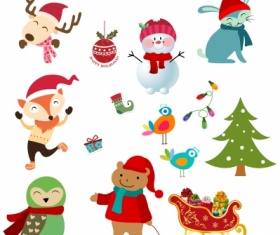 Christmas character design element  set vector