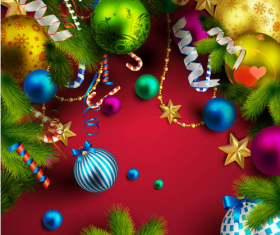 Christmas Shiny Backgrounds with ornaments vector