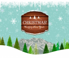 Christmas frame landscape background  vector