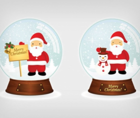 Santa christmas snow balls  vector
