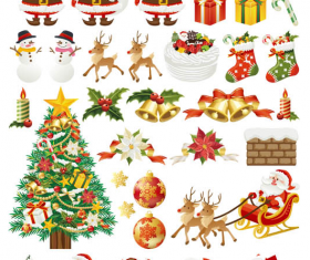 Different Christmas Characters  vector