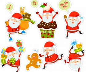 Cartoon Santa Clauses  vector sticker